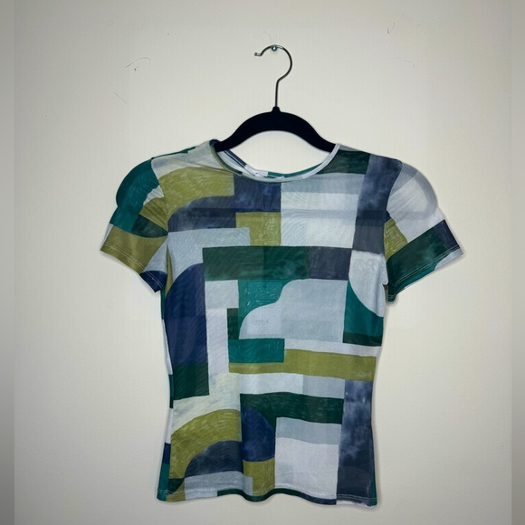 Revolve Women’s Mini Tee Top Green Teal Size Small - Picture 4 of 5